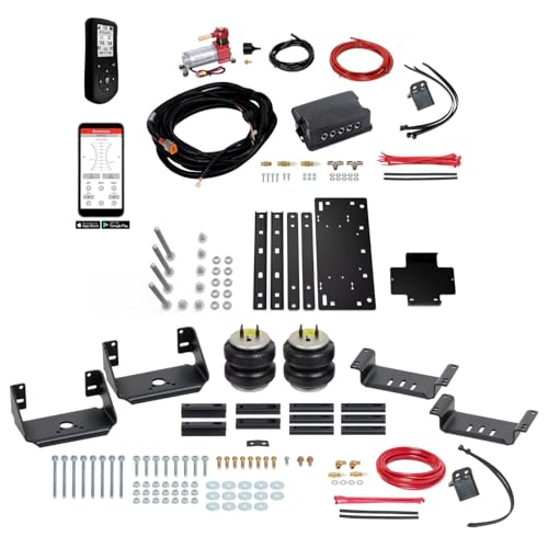 Firestone Airide Ride-Rite Rear Air Spring Kit with Air Command Dual Path Wireless App & Remote Standard Compressor fits 1999-2026 F350 & 1999-2025 F450 Cab Chassis with 0" Lift | Decal - size: Dual Path