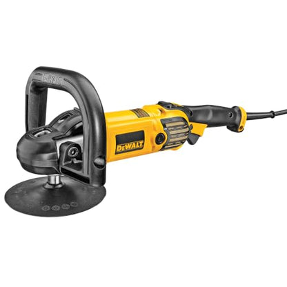DEWALT Buffer Polisher, 7-in-9-in, 12 amp, Variable Speed Dial 0-3,500 RPM’s, Soft Start Corded Car Buffer (DWP849X)