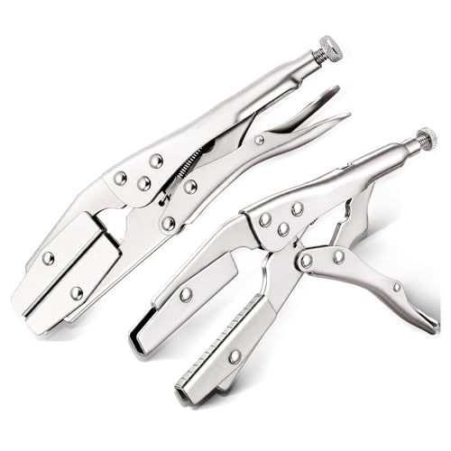10 Inch Hose Pinch Off Pliers Set, Adjustable Hose Clamp, Heavy duty Radiator Hose Clamp, Parallel Automotive Clamp Hose Pliers for Fuel Line, Coolant, Vacuum Lines, 2 Pack