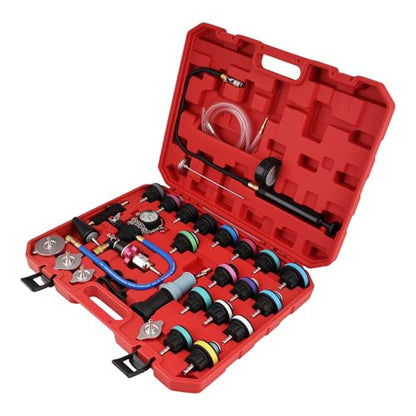 maXpeedingrods 33PCS Coolant Vacuum Refill Kit, Coolant Pressure Tester Kit, Radiator Cooling System Pressure and Vacuum Purge Refill Tool, Radiator Pressure Tester for Automotive Cooling System