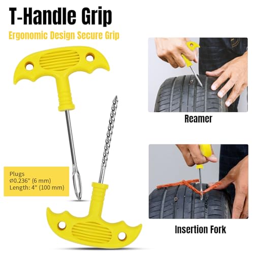 Tire Repair Kit, 33Pcs Heavy Duty Tire Plug Kit, Universal Tire Repair Tools to Fix Punctures and Plug Flats Patch Kit for Cars, Motorcycles, Atvs, Tractors, Etc - size: 33pcs