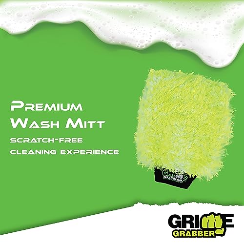 2-Pack 10" x 8" Microfiber Wash Mitt and Wash Sponge Pad Combo