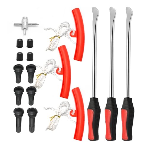 EATAKWARD 14.5 inch Leverage Tire Spoon Lever Iron Repair Tool Kit, Steel Tire Changing Removal Tool for Motorcycle Dirt Bike Lawn Mower Tire TR412 TR413