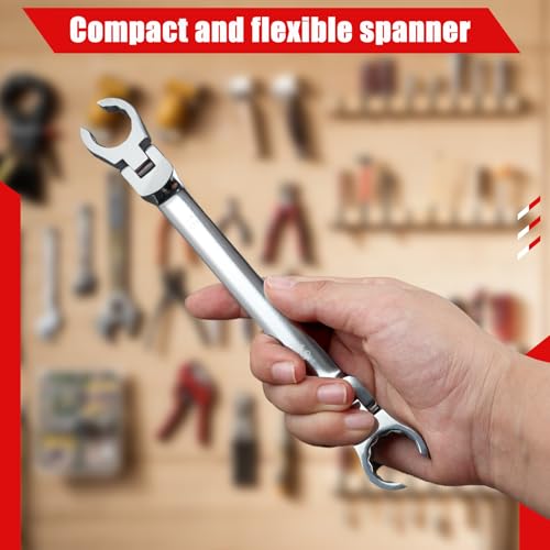 Flex Head Flare Nut Wrench 16 * 18mm Flexible Line Set - Metric Flare Tool for Automotive and Plumbing Repairs - 40Cr Steel - style: 16*18mm