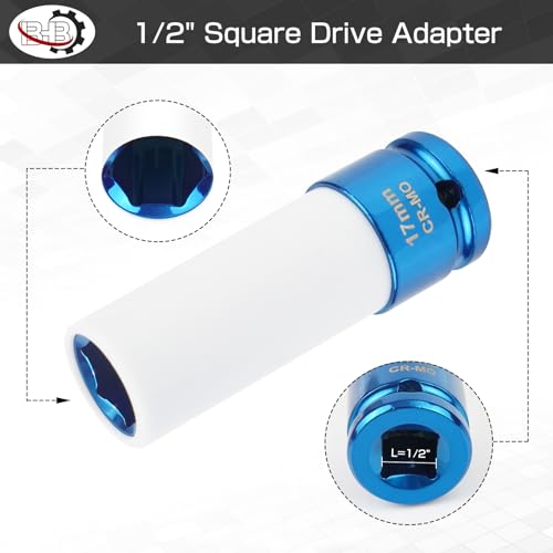 BHB 23Set Anti-Theft Wheel Lock Nut Removal Tool Compatible with VW & Audi & Skoda Including 1/2" Square Drive Adapter