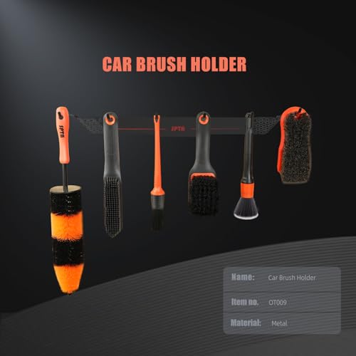 SPTA Detailing Brush Towels Hanger Detailing Brush Holder 6 Organizer Hooks Wall-Mounted Hanger Rack Car Care Organizer, Ideal for Garage Cleaning Towels Brush Car Cleaning Tools - color: Detailing Brush Towels Hanger