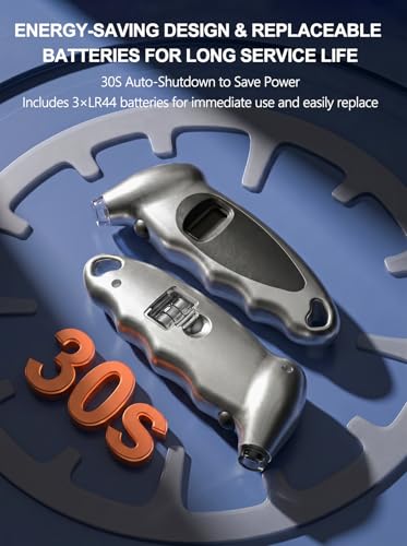 Digital Tire Pressure Gauge 150 PSI, Accurate in 0.1 Increments,1 Pack Tire Pressure Gauge with Backlight LCD, 4 Units (PSI/Bar/Kgf/cm²/KPA) Applicable to Car Truck Bicycle, Silver - color: Silver