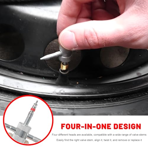25PCS Valve Stem & Core Removal Replacement Tool Kit, Heavy Duty Tire Core Removers with 5 TR413/5 TR414 Stems, Valve Cores Stems Caps Removal Tool Kit for Car Motorcycle ATV