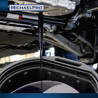 MichaelPro 16-Liter Oil Drain Pan, 4.2 Gallon, Portable, with Sprout for No-Mess Disposal| MP009063