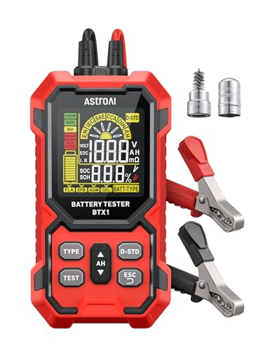 AstroAI Car Battery Tester 12V/24V — 100-2000 CCA, Alternator & Charging System Analyzer, Compatible with FLA/AGM/Gel/EFB, for Cars, Trucks, RVs & Marine Vehicles