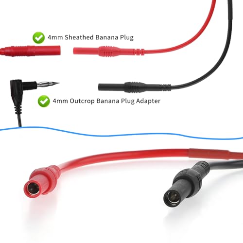 2 Pack Back Probe Kit, Flexible Spoon Back Probes Automotive Bendable Multimeter Test Pins Compatible with 4 mm Banana Plugs Accessories for Car Electrical Diagnostics, Multimeter Testing