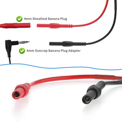 2 Pack Back Probe Kit, Flexible Spoon Back Probes Automotive Bendable Multimeter Test Pins Compatible with 4 mm Banana Plugs Accessories for Car Electrical Diagnostics, Multimeter Testing