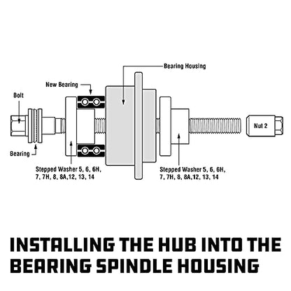Powerbuilt 22 Pc. Master Hub and Wheel Bearing Removal and Installation Kit Self Centering Design Fits Most Front, Rear and All Wheel Drive Vehicles, Provides Easy Bearing Swaps With No Press Required - style: 22 Piece