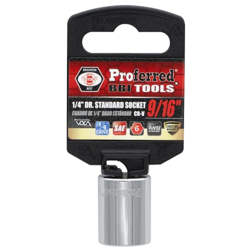 S15018 1/4" Drive SAE Socket, 9/16" Standard 6 Point - size: 9/16 INCH, style: STANDARD