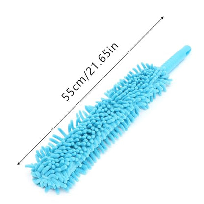 Double-Sided Microfiber Car Wheel Brush - 21" Flexible Chenille Duster for Alloy Rims, Scratch-Free Brake Dust Cleaner with Long Handle
