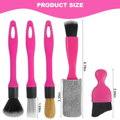 TTRCB Car Detailing Cleaning Kit Interior Cleaner, Car Detailing Brush Set, Pink Car Accessories Essentials for Women, Car Cleaning Gel, Car Cleaning Supplies Tools Stuff for RV, SUV, Interior