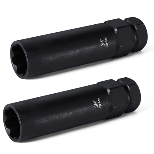 VEXPLO 2 Pcs 7 Spline Lug Nut Key, Wheel Lock Removal Tool Socket | 7 spline lug nut key socket set. Essential wheel lock removal tool for aftermarket 7 spline wheels, pickup, trucks and SUVs - size: 7 Spline-2 Pack