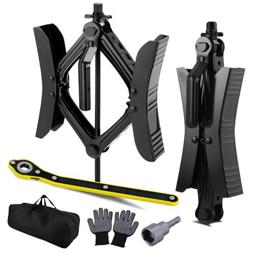 Camper Wheel Chock Stabilizer 2 Sets, Heavy Duty X-Shaped RV Stabilizer Wheel Chock Accessories with Wrench, Anti-Move Tire Wheel Chock for Travel Trailer, Fits 3.5" to 12" Wheel Gaps