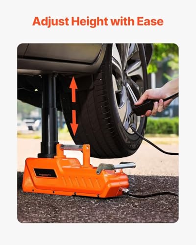 Electric Car Jack 15 Ton, 33000lbs Hydraulic Scissor Jack Kit, 12V LED Light, Portable Tire Change Jack for Sedan, Truck, SUV - Car Emergency Repair Tool