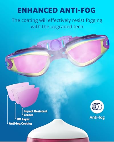 Aegend Swim Goggles, Swimming Goggles No Leaking Full Protect Adult Youth - color: Purple Black