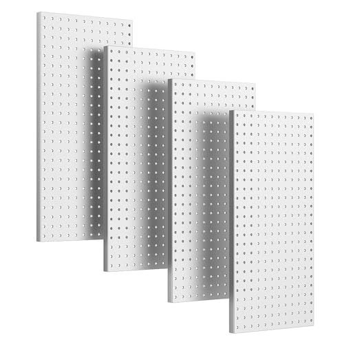 Ultrawall 4 Pcs Metal Pegboard Wall Panels, Peg Boards for Garage Tool Storage - color: Gray, size: 4PC