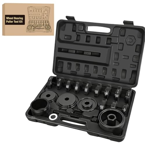 GOOACC Wheel Bearing Removal Tool Kit, 23PCS Wheel Bearing Press Kit for Front Wheel Drive Bearing Removal & Installation Universal Hub Bushing Press Sleeves Puller Tool Set with Sliding Screws, Black - color: 23pc Wheel Bearing Removal Black
