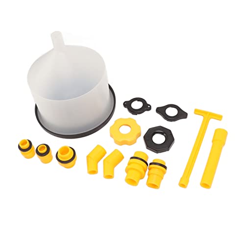 Coolant Fill Kit, 15PCS No Spill Radiator Coolant Filling Funnel with Switch & Extension Rod, Universal Spill Proof Funnel Kit, Ideal for Most Cars