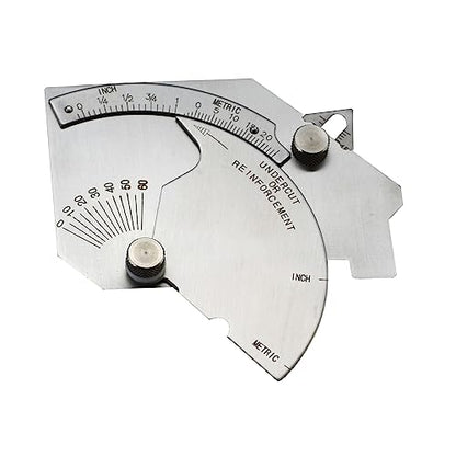RIVERWELD Bridge Cam Gauge Welding Inspection Depth of Undercut | Checks Pitting Fillet Weld Throat Size and Length Angle of Preparation Misalignment - style: Bridge Cam Gauge