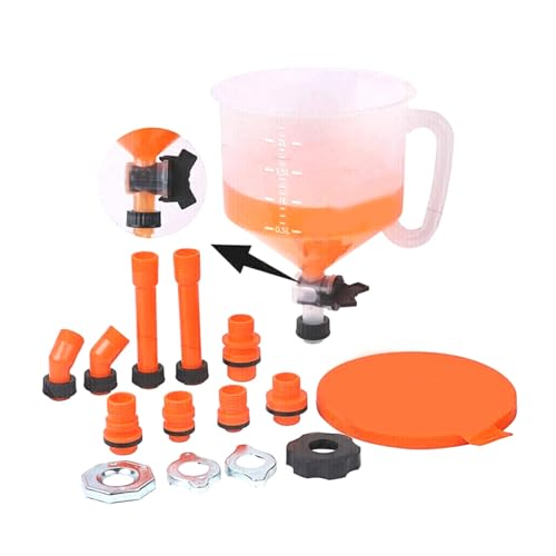 Not Spill Coolant Funnel Kit Frees Radiator Filling Proof Bleeder for Car Flushes Orange Pouring Corrosion Resistant Not- Burping for Fill