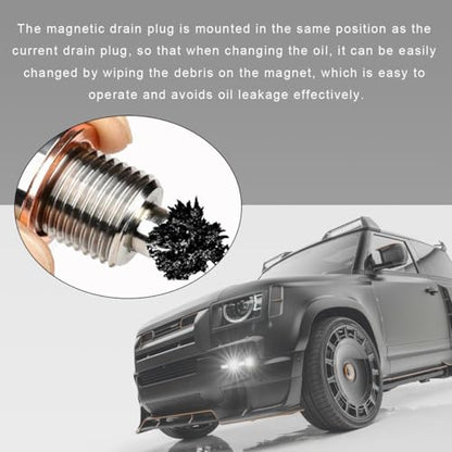 Wevdn Magnetic Oil Drain Plug, Aluminum M18×1.5 Sump Drain Nut Bolt with 5 PCS Copper Crush Washer, Universal Oil Drain Plug Replacement for Most Cars Motorcycles, Car Accessories - color: M18×1.5