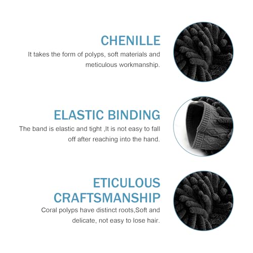 2 PCS Car Wash Mitt, Microfiber Chenille Double Sided Car Wash Gloves, Scratch-Free & Lint-Free Elastic Cuff Cleaning Gloves Kits, Clean Accessories for Cars Trucks and Household (Black)