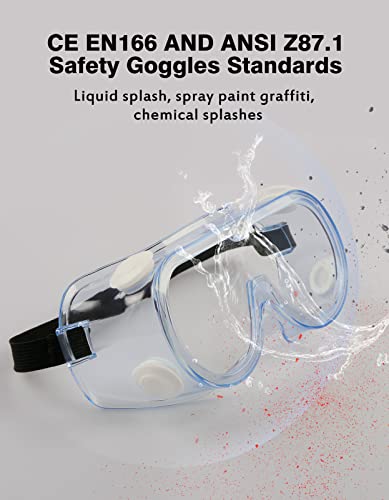 MELASA Safety Goggles ANSI Z87.1, Anti-Fog Protective Lab Goggles, Eye Protection Goggles
