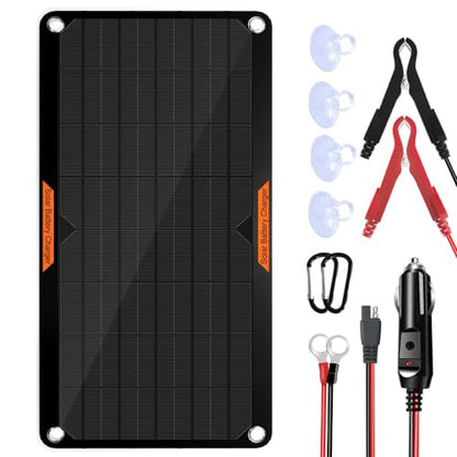 OYMSAE12V Solar Battery Charger ，10W Waterproof Solar Battery Maintainer,Portable Solar Panel Charger with Upgraded MPPT Controller for Car, Motorcycle, Boat, Marine, RV, Trailer, Tractor,Truck, etc - size: 10W