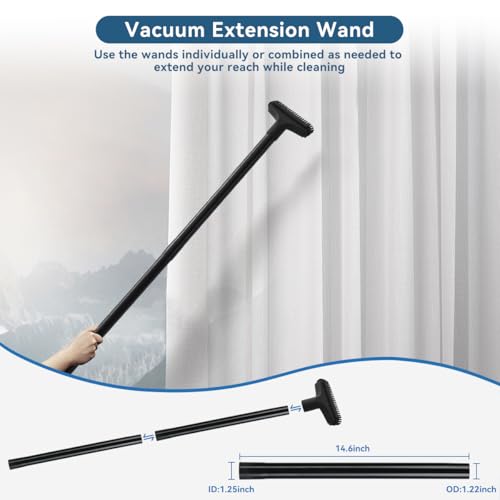 Universal Vacuum Attachments for Shop Vac, 2 1/2" to 1 1/4" Vacuum Hose Adapter, 1 7/8" to 1" Adapter Dust Brush Extension Wand Flexible Crevice Tool Attachment Kits for Shop Vac Accessories