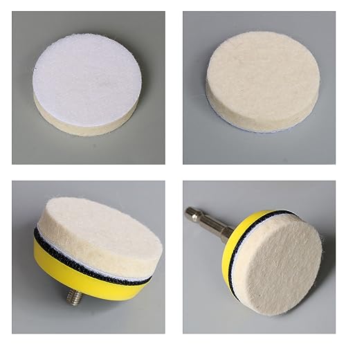 2 Inch Wool Felt Polishing Pad Buffing Wheel Set,Drill Polishing Kit for Metal Glass Stone (17)