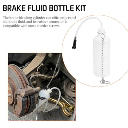 1L Car Brake Bleeder Vacuum Pump Kit, Vehicle Brake Bleeder Bottle with Hose and Connector, Automotive Stop System Bleeding Tools, Universal for SUV Automobile Truck