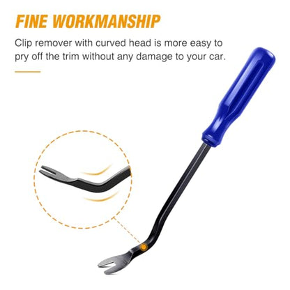 GOOACC Car Panel/Upholstery Remover Ergonomic Stainless Steel Fastener Remover - Easily Removes Plastic Fasteners Reduces Damage to Panels and Loss of Clips Blue - color: Blue, size: 1Pc Remover