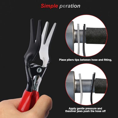 Automotive Hose Remover Pliers – Effortlessly Disconnect and Remove Vacuum Lines and Tube Hoses – Essential Mechanic Tools with Hose Clamp Pliers – Easy and Efficient Repairs