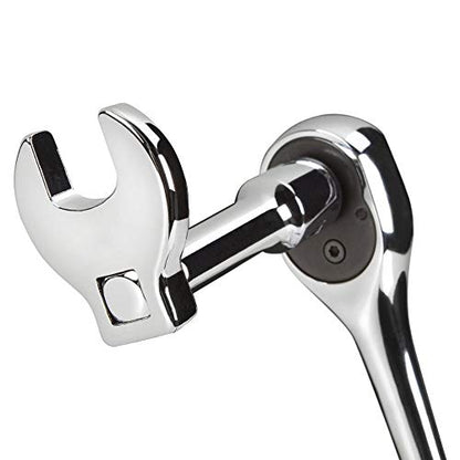 URREA 3/8" Drive Crowfoot Wrench - 18mm Open End Socket Wrench with Drop Forged Construction & Nickel-Chrome Finish - 4918M - size: 18mm