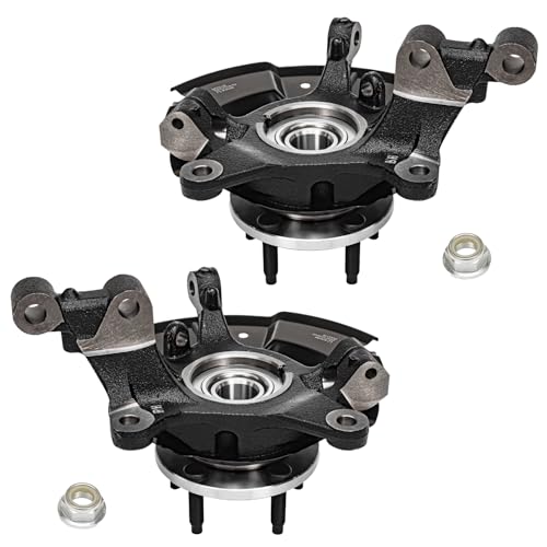 Detroit Axle - FWD Front Steering Knuckles Kit for 2011-2014 Ford Edge, 2011-2015 Lincoln MKX, Steering Knuckles w/Wheel Bearing Hubs CV Axles Assembly Replacement - size: 4UX48707/Kit