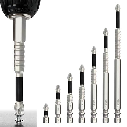Magnetic Screwdriver Bit Set, Strong Magnetic Anti Slip Durability Screwdriver Drill Bit Set,25 50 65 70 100 120 150MM Magnetic Screwdriver Bits (7pcs)