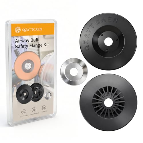 4 Inch Airway Buffing Wheel Flange Kit, 5/8 Inch Arbor Hole, Use with Extension Shaft, Safety Flange for Polishing Buffing Wheels, 1 Pair - color: Airway Flange Kit