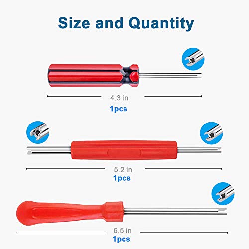 Riseuvo 64Pcs Tire Valve Stem Removal Tool Kit for Cars, Trucks and Bikes | Includes 40Pcs Valve Cores, 20Pcs Valve Caps, 4-Way Valve Tool, Valve Core Remover Tool, Tire Repair Schrader Valve Tool