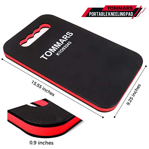 TOMMARS 0.9 Inch Thick Mechanic Kneeling Pad, 15.55 x 9.25 Inches | High-Density PE Foam Knee Cushion with Double-Sided Nonslip Surface and Carry Handle for Gardening, Yard Work and Repairs - size: 9.25in Length-Unfodable