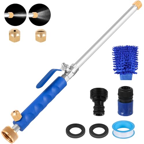 Upgraded Jet Nozzle for Garden Hose 2-in-1 Jet Nozzle High Pressure Hose Nozzle with 2 Different Nozzles and Hose Quick Connectors for Car Pet Garden Cleaning - color: Blue