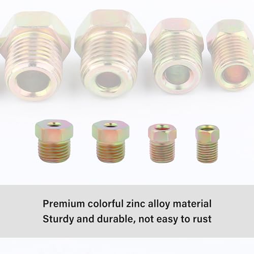 16PCS 3/16 Brake Line Fittings,Thread Brake Line Repair Kit Metric Invert Flare Fittings,Universal Zinc Alloy Brake Line Kit Car Accessories for Most Cars Trucks SUVs(16PCS Fittings) - color: 16PCS Fittings