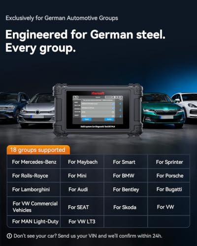 iCarsoft DE V4.0 Bidirectional Scan Tools for Most German Automotive Groups Up to 48 Resets Full System Diagnostic Car Scanner AutoVIN CAN-FD OE-Level ECU Coding All Active Test Lifetime Free Update