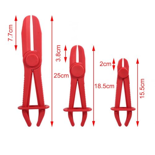 3 PCS Fuel Line Pinch Off Pliers, Hose Pinch Off Pliers, Non-Marring Fuel Line Clamp Pliers for Automotive Flexible Hoses, Gas Lines, Brake, Fuel Lines, Coolant & Radiator