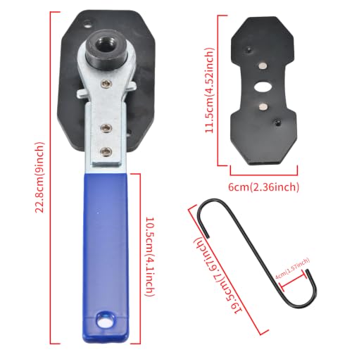 Brake Caliper Compression Tool, Brake Caliper Press, Caliper Piston Spreader, Universal 360° Ratcheting System with 2 Hooks Fits Single/Twin/Quad Disc Calipers for Cars SUV Light Trucks - color: Blue
