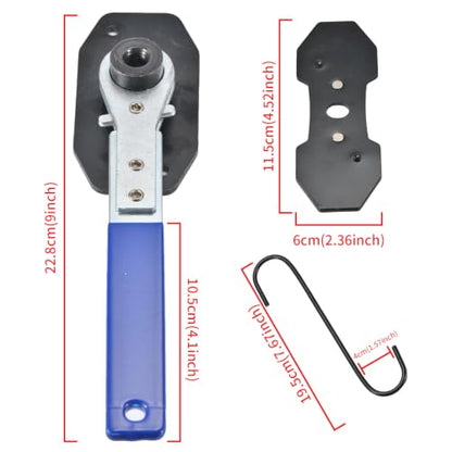 Brake Caliper Compression Tool, Brake Caliper Press, Caliper Piston Spreader, Universal 360° Ratcheting System with 2 Hooks Fits Single/Twin/Quad Disc Calipers for Cars SUV Light Trucks - color: Blue